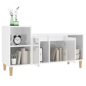 vidaXL TV Cabinet High Gloss White 100x35x55 cm Engineered Wood