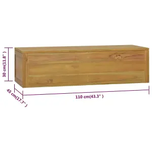 Berkfield Wall-mounted Bathroom Cabinet 110x45x30 cm Solid Wood Teak