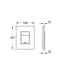 GROHE Skate Cosmopolitan Dual Flush Plate - Chrome