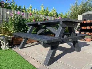 The Classic A-Frame Recycled Plastic Picnic Bench Table - 6 Seater