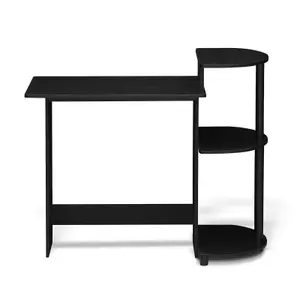 Furinno Compact Computer Desk with Shelves, Americano/Black