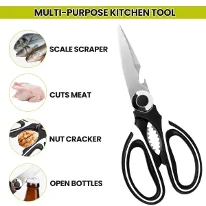 Heavy Duty Kitchen Scissors with Protective Cover Multipurpose Cooking Scissors