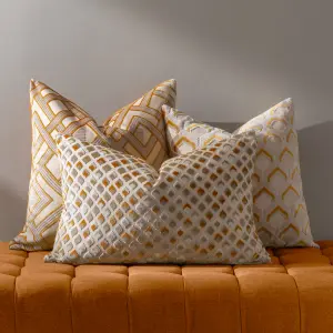 Paoletti Ledbury Velvet Jacquard Feather Rich Cushion