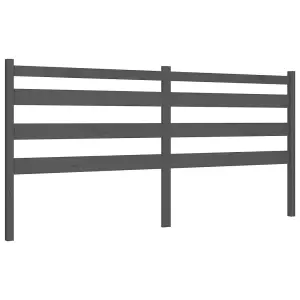 Berkfield Bed Frame with Headboard Grey 200x200 cm Solid Wood