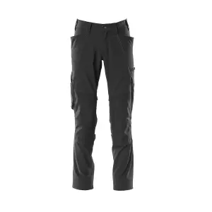 Mascot Accelerate Stretch Trousers with Kneepad Pockets - Black   (32.5) (Leg Length - Regular)