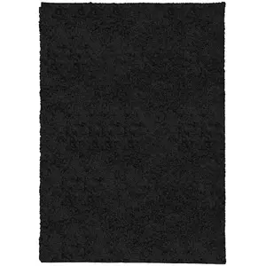 Shaggy Rug PAMPLONA High Pile Modern Black 200x280 cm