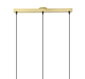 GoodHome Lybia Satin Brass 3 Lamp LED Pendant ceiling light, (Dia)740mm