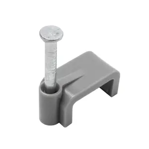 CORElectric Grey Flat 1.5mm Not self-adhesive Cable clip Pack of 100