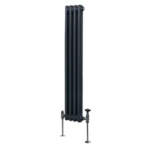 Traditional 2 Column Radiator - 1500 x 202 mm - Anthracite