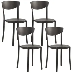 Set of 4 Garden Chairs VIESTE Black