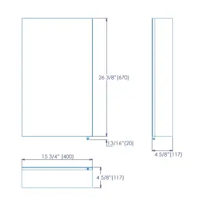 Croydex Finchley Single Bathroom Wall cabinet With Mirrored door (H)690mm (W)400mm