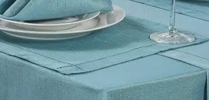 Set Of 4 Teal Polyester Placemats Dining Table Mats Wedding Hotel Linen Dinner Party