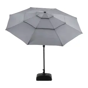 3-Tier Umbrella with Patio Umbrella Cement Round Base No Wheels