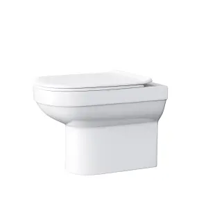 Nes Home Modern Stylish Bathroom Back to Wall Toilet with Soft Close Seat White