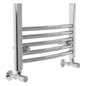 Right Radiators 1000x500 mm Bathroom Curved Heated Towel Rail Radiator Warmer Ladder Chrome