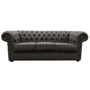 Chesterfield Arnold 3 Seater Sofa Settee Balmoral Fir Wool Tartan Check In Classic Style