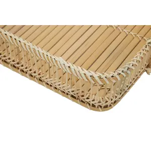 Interiors by Premier Rectangular Natural Rattan And Bamboo Tray