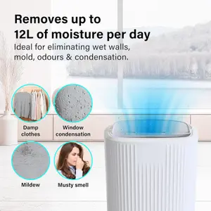 12L Day Dehumidifier Laundry Drying Mode Home Automatic Humidity Sensor Timer