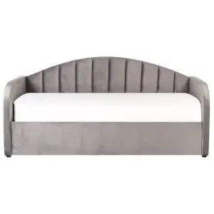 Velvet EU Single Trundle Bed Grey EYBURIE