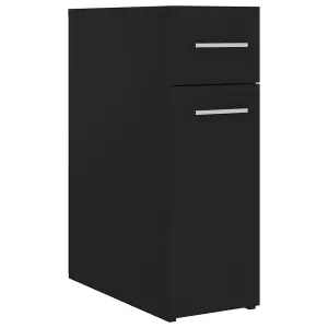 Berkfield Apothecary Cabinet Black 20x45.5x60 cm Engineered Wood