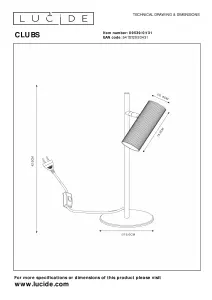 Lucide Clubs Modern Table Lamp - 1xGU10 - White