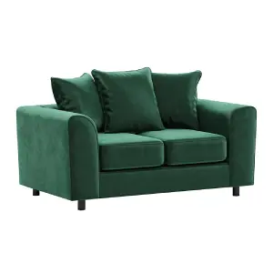 Brooklyn Plush Velvet Fabric 2 Seater sofa Foam Green