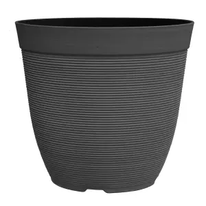 simpa 2PC Black Rustic Ridge Plastic Planters.