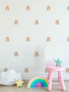 Mini Tall Arch Rainbows Colour Wall Stickers (24 Pack)