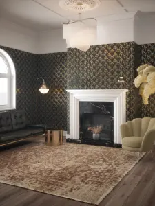 Arthouse Palm Palace Black & Gold Wallpaper