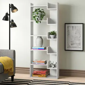 Kara 5-Tier Freestanding Bookcase for Home and Office Storage White / 162.56" H x 61" W x 22" D