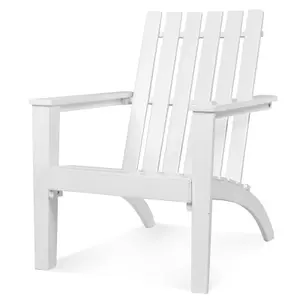 Costway Solid Acacia Wood Adirondack Chair Outdoor Patio Chair Lawn Chair