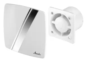 Awenta 100mm Humidity Sensor LINEA Extractor Fan White ABS Front Panel Wall Ceiling Ventilation