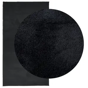 Rug OVIEDO Short Pile Black 60x110 cm