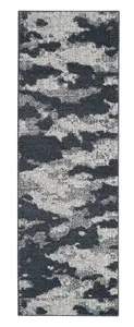 Blue Grey Abstract Modern Easy to clean Rug for Bedroom & Living Room-160cm X 221cm