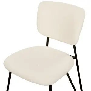 Set of 2 Dining Chairs NELKO Boucle Off-White