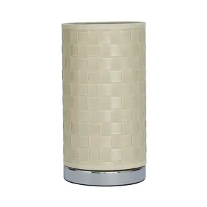 Inlight Hektor Woven Cylinder Polished Ivory Table lamp