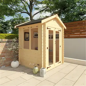 6ft x 6ft (1750mm x 1750mm) Horsforth "The Montpelier" 19mm Log Cabin with 2 Windows