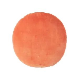 Homescapes Burnt Orange Velvet Cushion, 40 cm Round