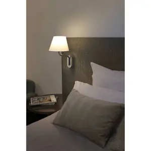 Luminosa Eterna 1 Light Indoor Wall Reading Light Chrome  - Shade Not Included, E27