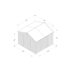 Beckwood 10x10 Reverse Apex Shed - No Windows - Double Door