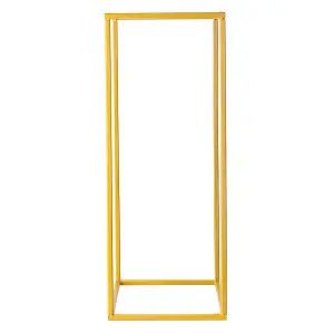 Gold Metal Rectangular Flower Stand Pedestal Wedding Party Ornament 250 x 600 mm