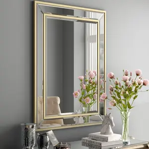 Seamus Glass Wall Mirror Soft Gold / 95cm H x 69.5cm W