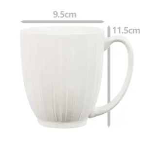 simpa 6PC Porcelain White Elegant 500ml Mug Set.