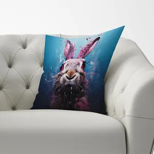 Rabbit Face Splashart Cushions 60cm x 60cm