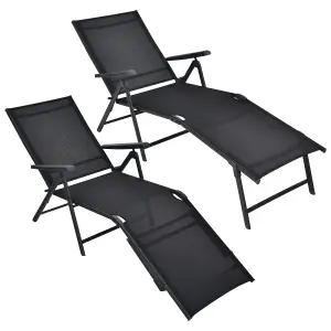 Costway 2Pcs Patio Foldable Chaise Lounge Chair Outdoor Portable Reclining Chair