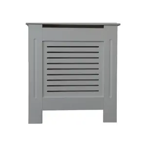 Matt Grey Horizontal Line Radiator Cover - Small