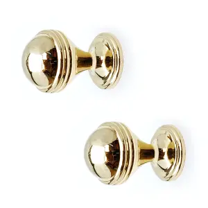 DecorAndDecor - COLLIER Gold Decorative Round Ball Kitchen Cabinet Drawer Cupboard Knob Handle - Pair