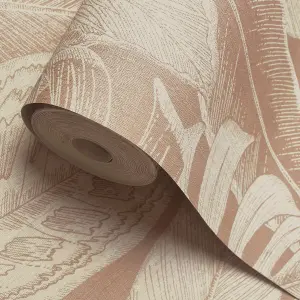 Holden Décor Sketch Palm Terracotta Smooth Wallpaper