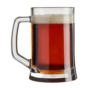 Queensway Home & Dining Height 14cm 2 x 500ml Pub Style Mugs Glasses Tankards Barware with Handle