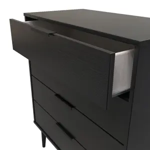 Hong Kong Ready assembled Matt black 4 Drawer Chest of drawers (H)885mm (W)765mm (D)415mm